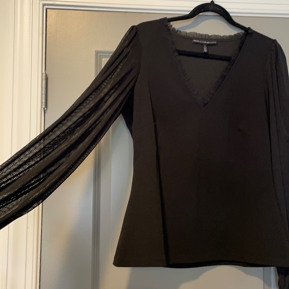 White House Black Market v neck blouse size large